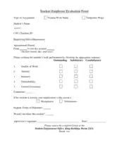 Student Employee Evaluation Form Template