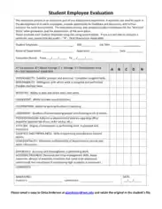 Student Employee Evaluation Sample Template