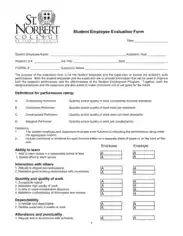 Student Employee Evaluation Template