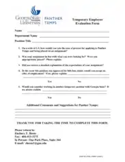 Temporary Employee Evaluation Template