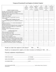 Temporary Employee Performance Evaluation Form Sample Template