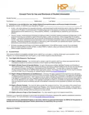 Consent Form for Use and Disclosure of Student Information Template
