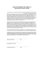 Free Download PDF Books, Employee Drug Test Consent Sample Template