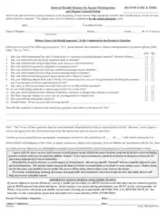 Interval Health History for Sports Participation and Parent Consent Form Template
