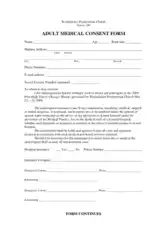 Medical Consent Form For Adult Template