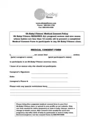 Oh Baby Fitness Medical Consent Form New Template