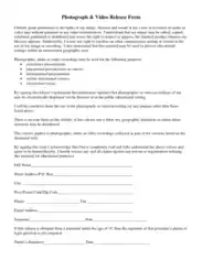 Photograph and Video Release Form Template