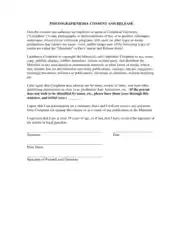 Photography Consent Form Example Template