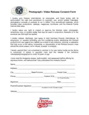 Photography Video Release Consent Form Template