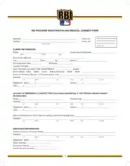 RBI Program Registration and Medical Consent Form Template