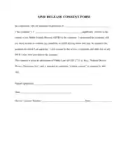Release Consent Form Printable Template