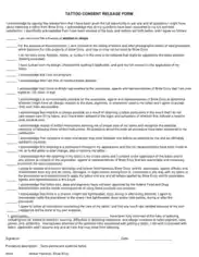 Tattoo Consent And Release Form Template