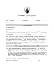 Tenant Billing Consent Agreement Template