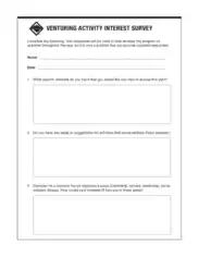 Activity Interest Survey Form Template