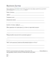 Business Survey Form Example Template