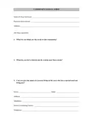 Community Survey Form Example Template