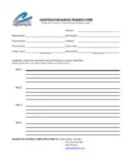 Construction Survey Request Form Template