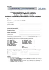 Duct Survey Application Form Template