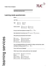 Learning Needs Survey Form Template