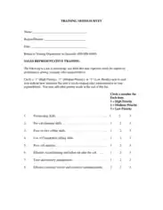 Training Needs Survey Form Template