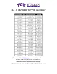 Free Download PDF Books, 2016 Biweekly Payroll Calendar Template