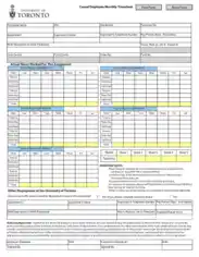 Free Download PDF Books, Casual Employee Monthly Timesheet Template