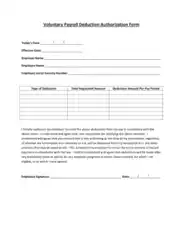 Sample Payroll For Voluntary Deduction Template
