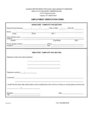 Employment Verification Form In Pdf Template
