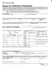 Request For Verification of Employment Template