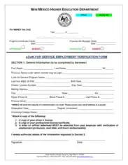 Service Employment Verification Form Template