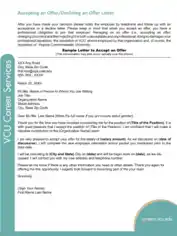 Thank You Letter Sample To Decline An Offer Template