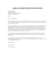 Free Download PDF Books, Cover Letter Example For Customer Service Template