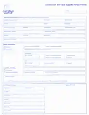 Free Download PDF Books, Customer Service Application Form Template