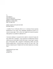 Customer Service Job Cover Letter Template