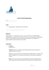 Free Download PDF Books, Asset Transfer Agreement Template