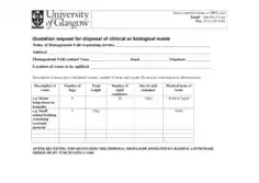 Biological Waste Quotation Form Template