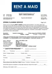 Cleaning Company Request Quotation Template