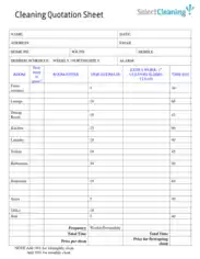 Cleaning Quotation Sheet Template