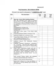 Price Quotation Sample For Bill Of Material Template
