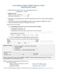 Annual Charity Walk Registration Form Template