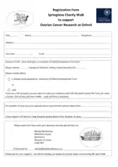 Cancer Research Charity Walk Registration Form Template