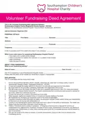 Charity Volunteer Fundraising Deed Agreement Template
