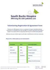 Charity Volunteering Registration Agreement Form Template