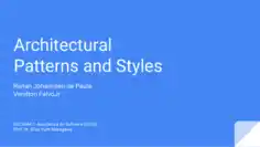 Architectural Patterns and Styles