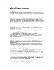 Visual Basic Variables