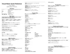 Visual Basic Quick Reference