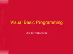 Visual Basic Programming An Introduction