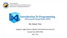 Introduction To Programming Microsoft Visual Basic