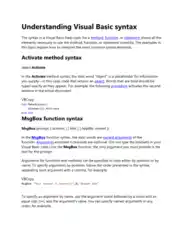 Understanding Visual Basic Commands and Syntax