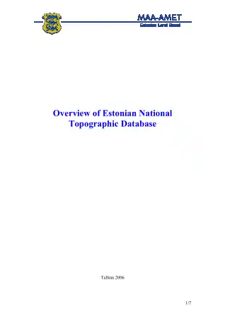 Free Download PDF Books, Overview of Estonian National Topographic Database